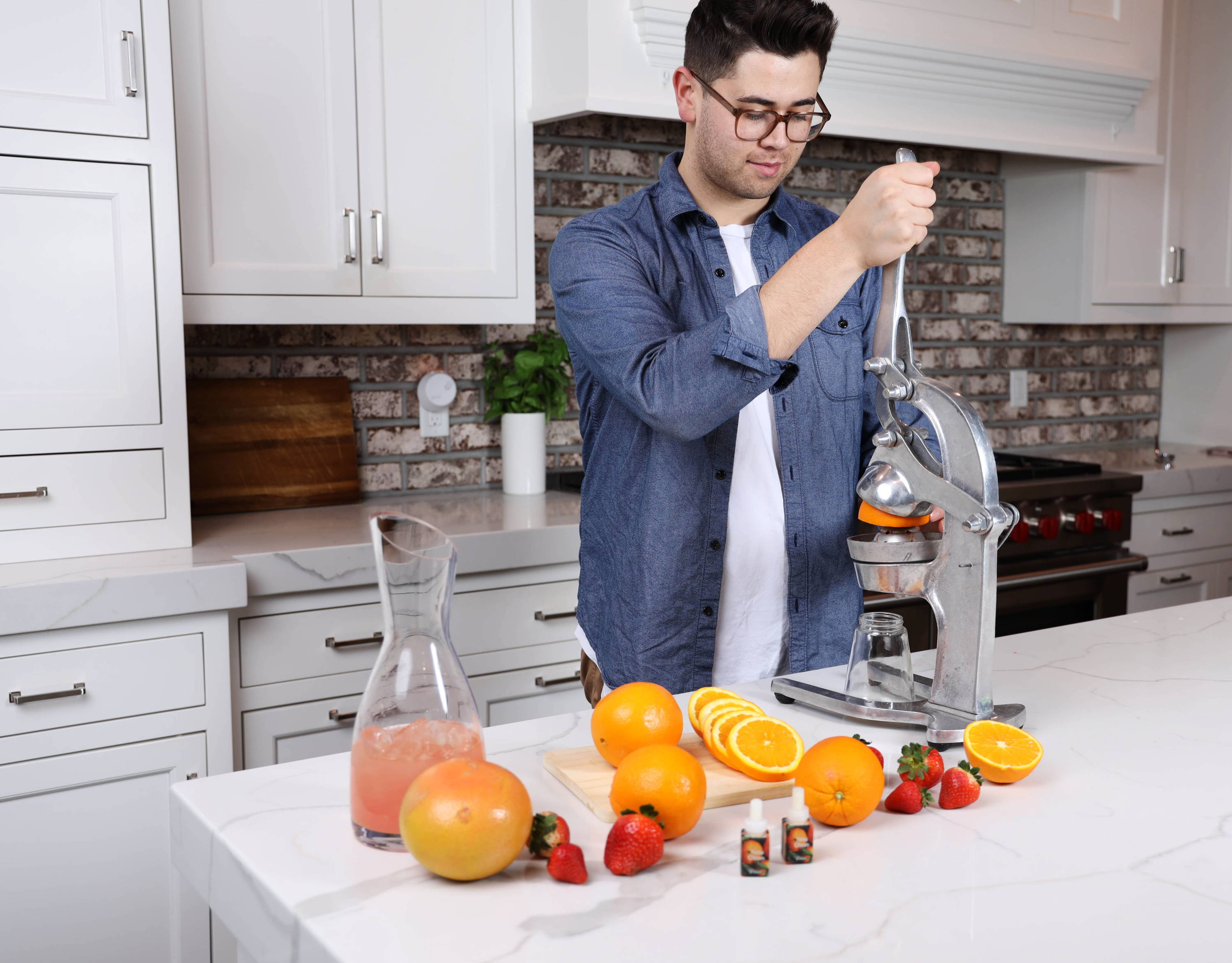 squeezing orange juice