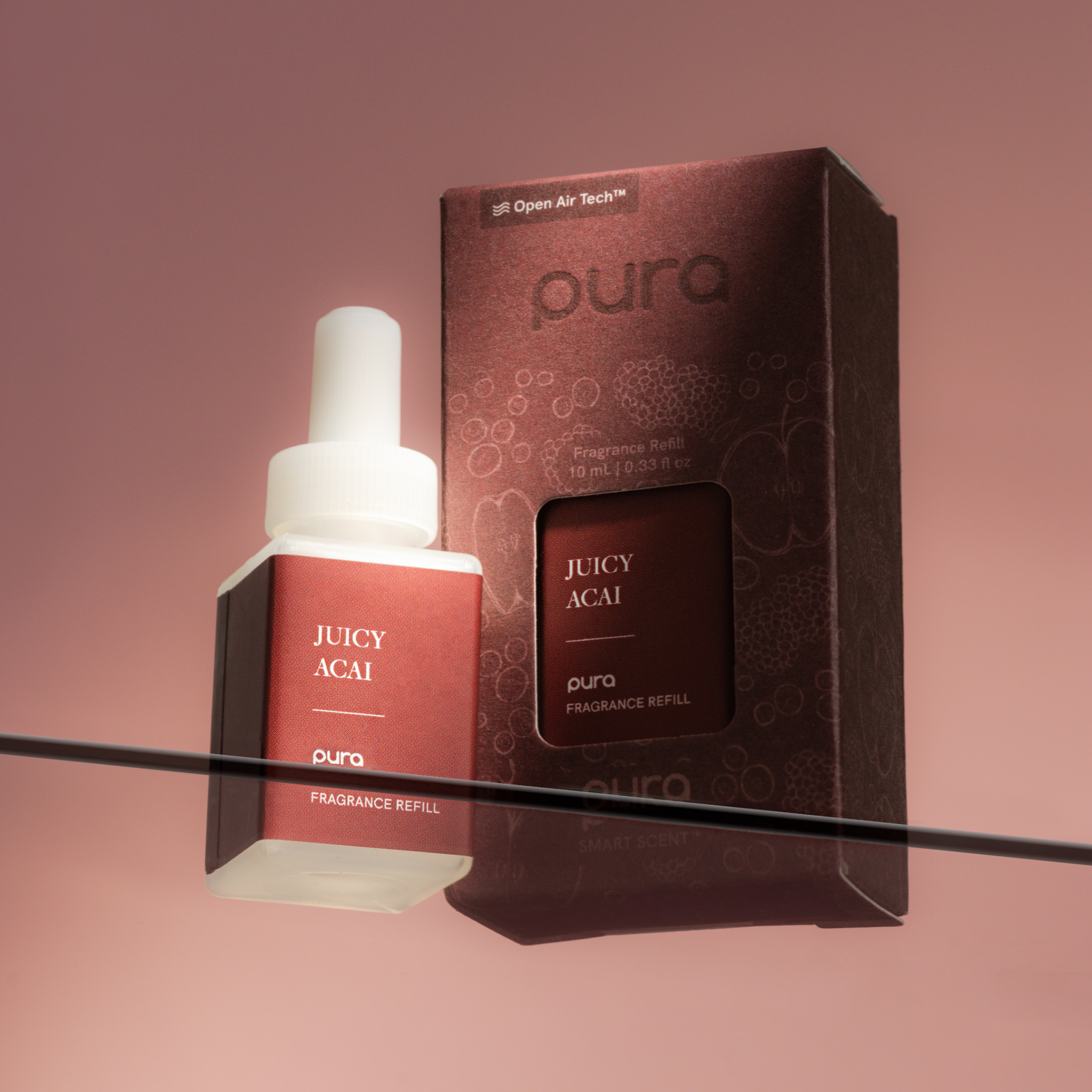 Pura Juicy Acai Open Air Tech fragrance vial and packaging